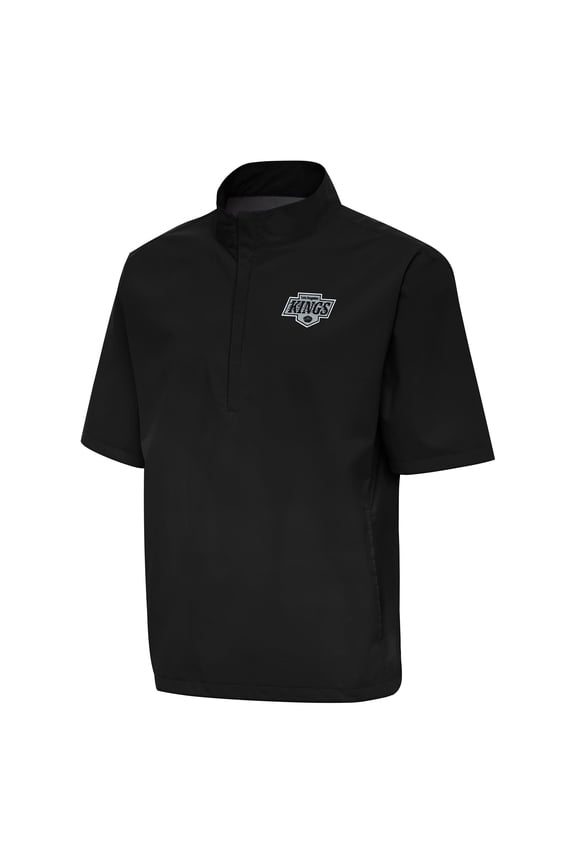 Men's Antigua Black Los Angeles Kings Brisk Quarter-Zip Windbreaker