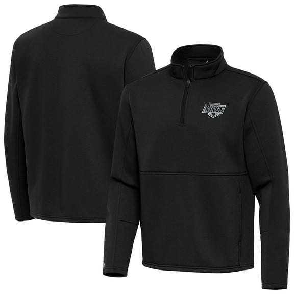 Men's Antigua Black Los Angeles Kings Twist Quarter-Zip Pullover Jacket