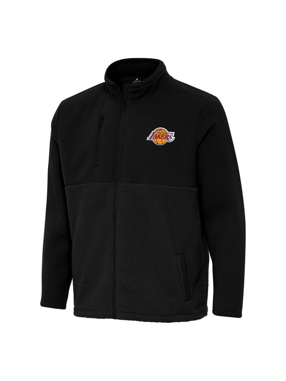 Men's Antigua Black Los Angeles Lakers Daily Fused Full-Zip Jacket