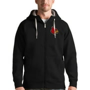 Men's Antigua Black Louisville Cardinals Victory Full-Zip Hoodie