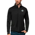 thumbnail image 1 of Men's Antigua Black Miami Dolphins Tribute Quarter-Zip Lightweight Pullover Top, 1 of 1