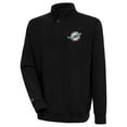 thumbnail image 1 of Men's Antigua  Black Miami Dolphins Victory Quarter-Zip Pullover Top, 1 of 1