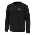thumbnail image 1 of Men's Antigua Black Miami Hurricanes Relevant Lightweight Pullover Sweatshirt, 1 of 1