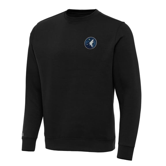 Men's Antigua Black Minnesota Timberwolves Big & Tall Victory Crew Neck Pullover Sweatshirt