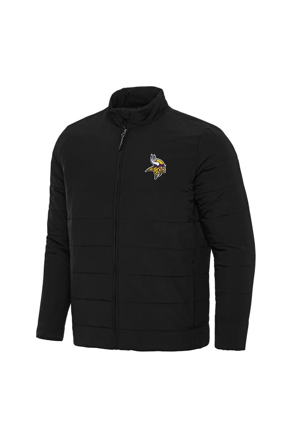 Men's Antigua Black Minnesota Vikings Swelter Full-Zip Jacket