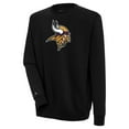 thumbnail image 1 of Men's Antigua  Black Minnesota Vikings Victory Crewneck Pullover Sweatshirt, 1 of 1