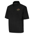 thumbnail image 1 of Men's Antigua  Black Minnesota Wild Brisk Quarter-Zip Windbreaker, 1 of 1