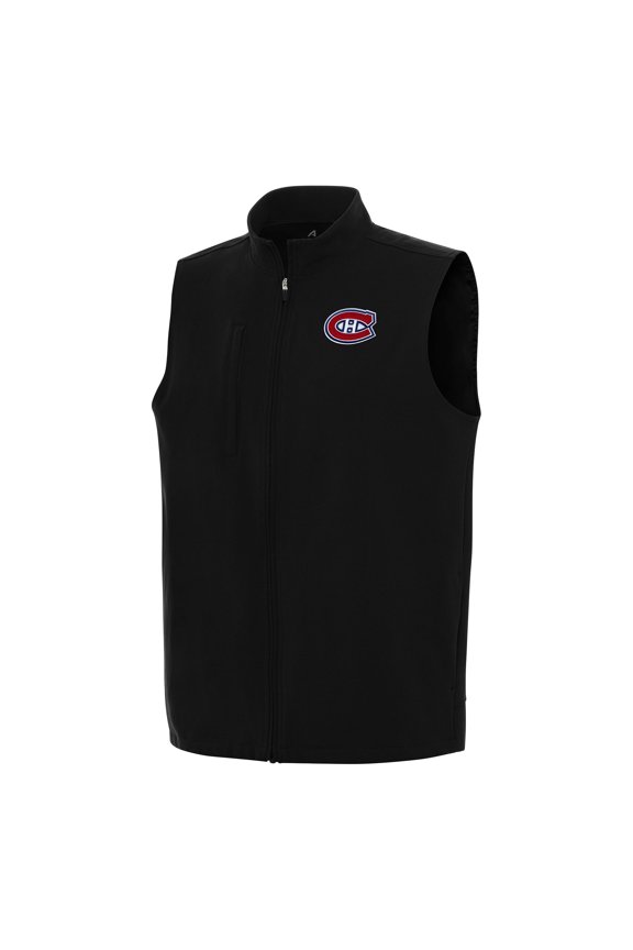 Men's Antigua Black Montreal Canadiens Regard Full-Zip Vest