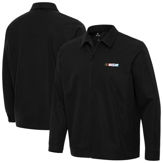 Men's Antigua Black NASCAR 1976-2017 Logo Pivot Full-Zip Jacket