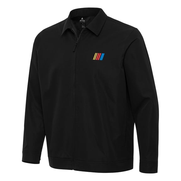 Men's-Antigua Black NASCAR Merchandise Pivot Full-Zip Jacket