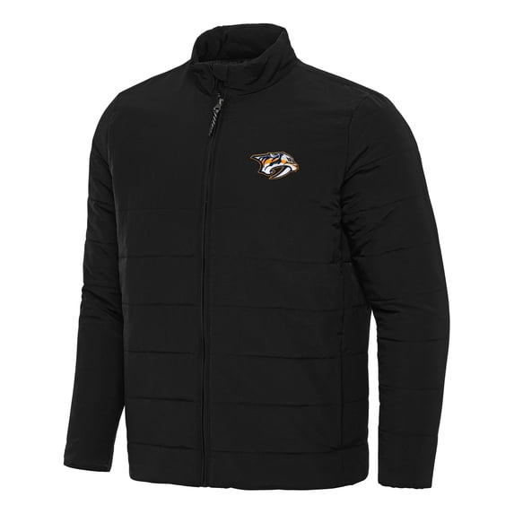 Men's Antigua Black Nashville Predators Swelter Full-Zip Puffer Jacket