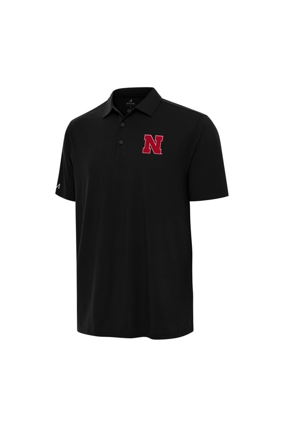 Men's Antigua Black Nebraska Huskers Era Polo