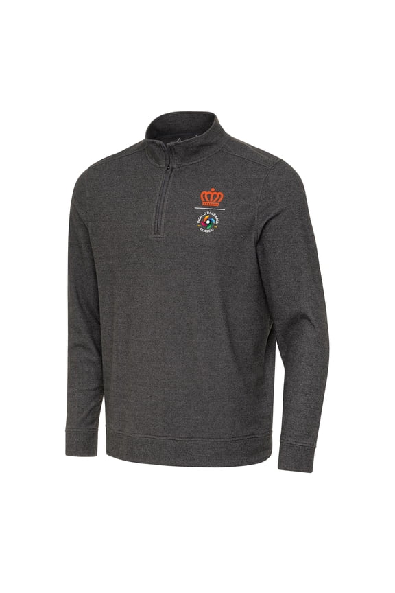 Men's Antigua Black Netherlands Baseball 2026 World Baseball Classic 1/4 Zip Pullover