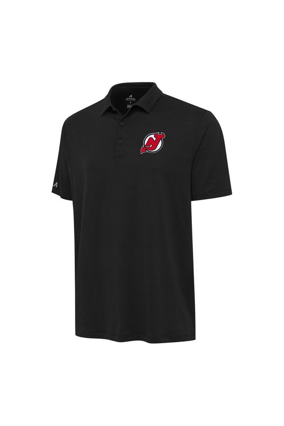 Men's Antigua Black New Jersey Devils Reprocess Polo