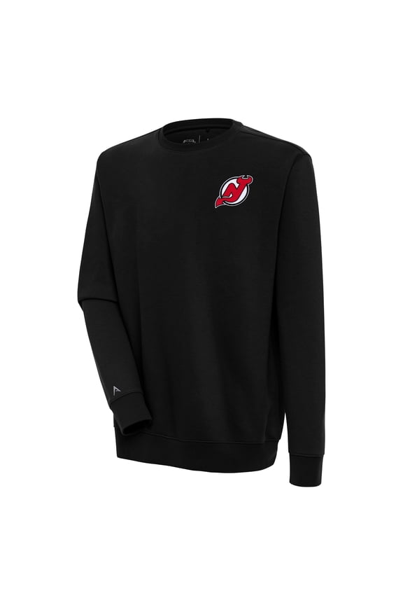 Men's Antigua Black New Jersey Devils Victory Pullover Sweatshirt