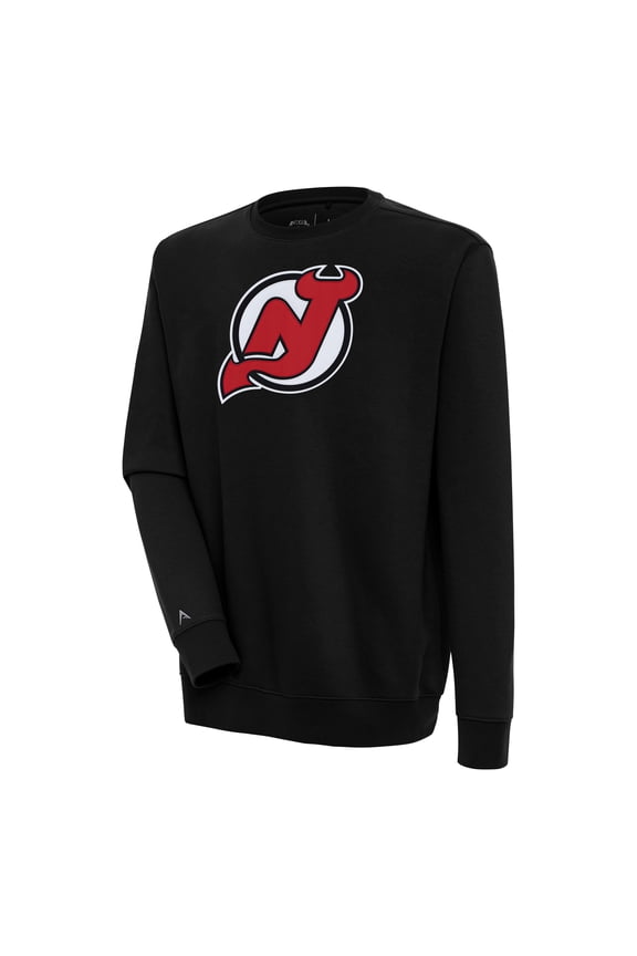 Men's Antigua  Black New Jersey Devils Victory Pullover Sweatshirt