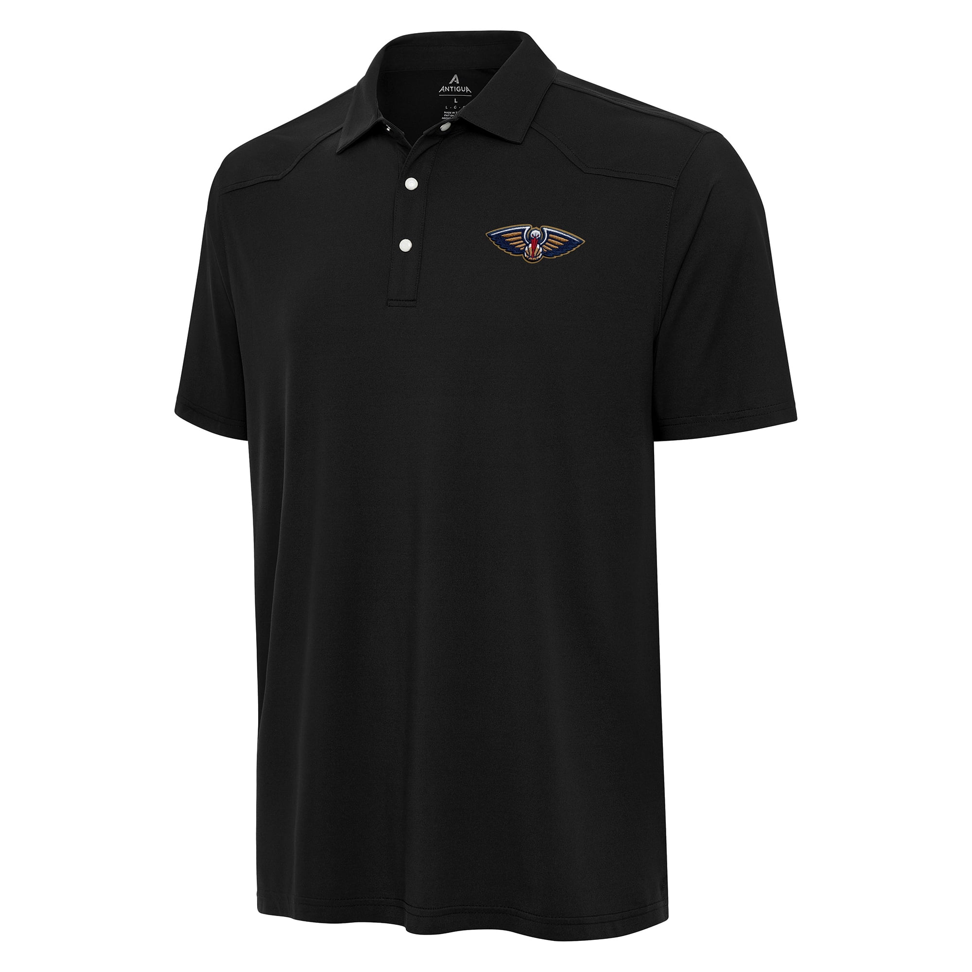 Men's Antigua Black New Orleans Pelicans Western Polo