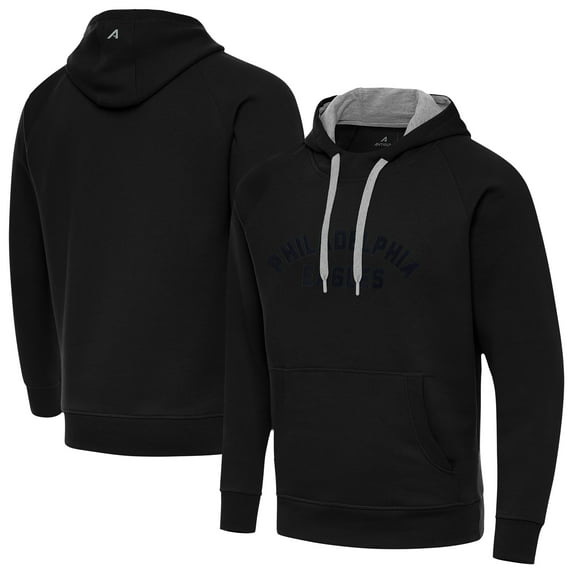 Men's Antigua Black Philadelphia Eagles Victory Hoodie