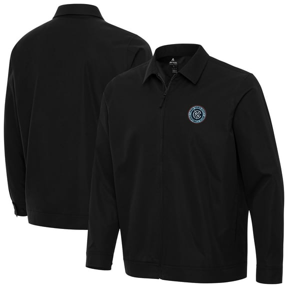 Men's-Antigua Black New York City FC Full-Zip Pivot Jacket