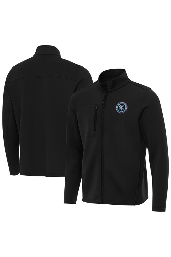 Men's-Antigua  Black New York City FC Objection Full-Zip Jacket
