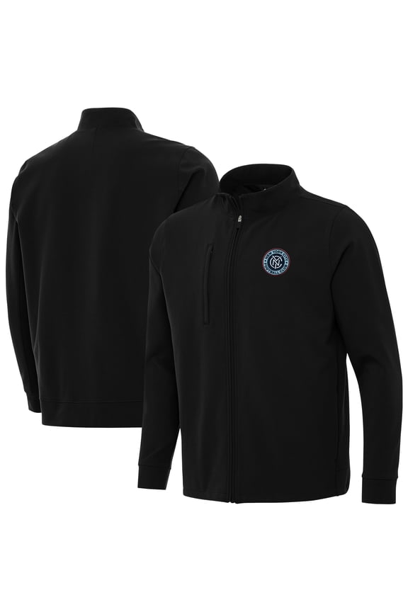 Men's-Antigua Black New York City FC Regard Full-Zip Jacket
