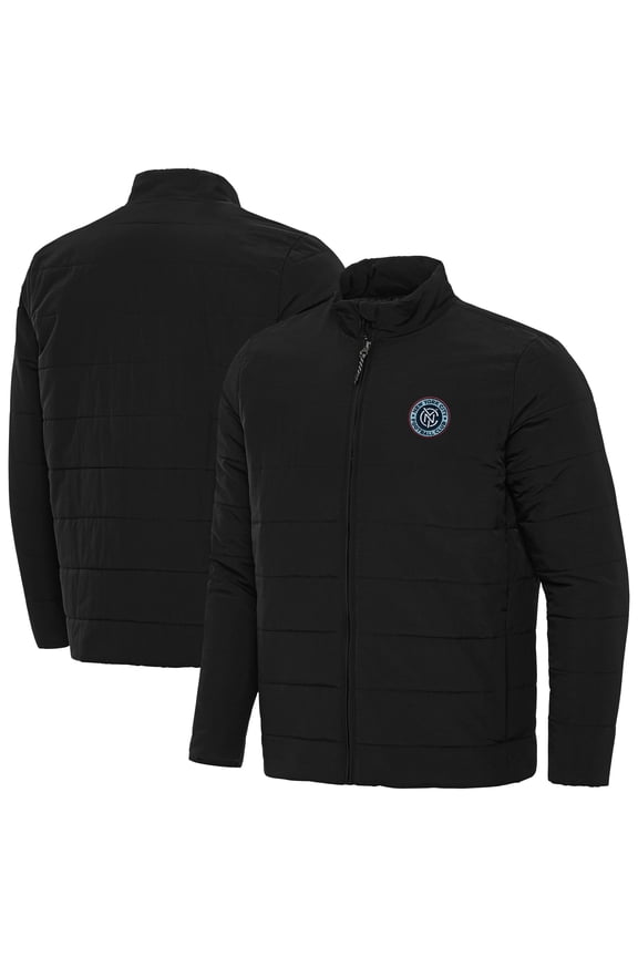 Men's-Antigua Black New York City FC Swelter Full-Zip Jacket