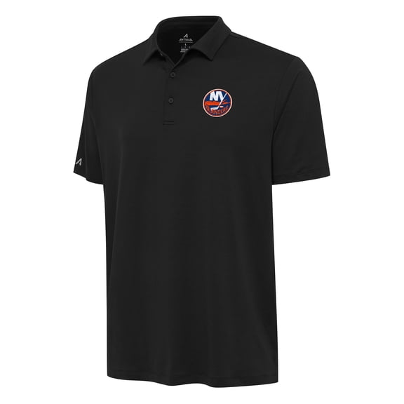 Men's Antigua Black New York Islanders Reprocess Polo