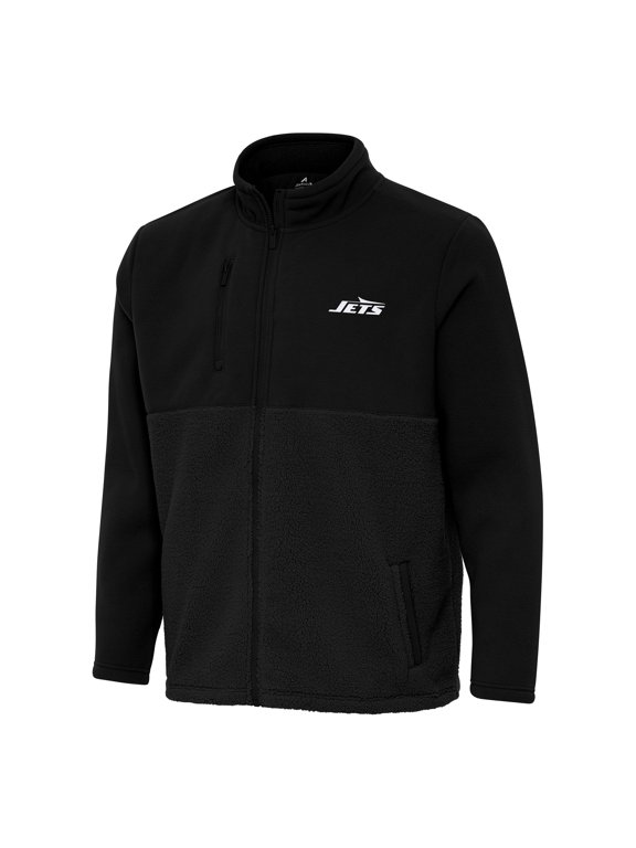 Men's Antigua Black New York Jets Daily Fused Full-Zip Jacket