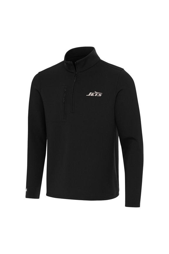 Men's Antigua  Black New York Jets Insider Quarter-Zip Jacket