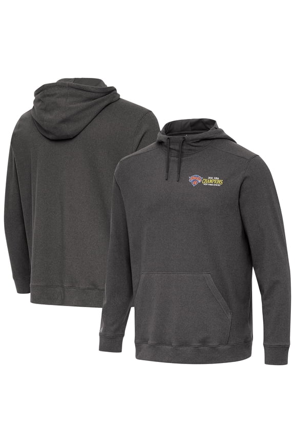 Men's Antigua Black New York Knicks 2026 NBA Finals Champions Secondary Cloud Hoodie