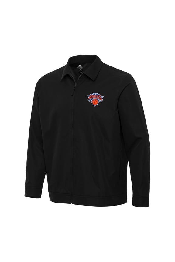 Men's Antigua Black New York Knicks Pivot Full-Zip Jacket