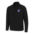 thumbnail image 1 of Men's Antigua Black New York Rangers Objection Double Peached Full-Zip Jacket, 1 of 1