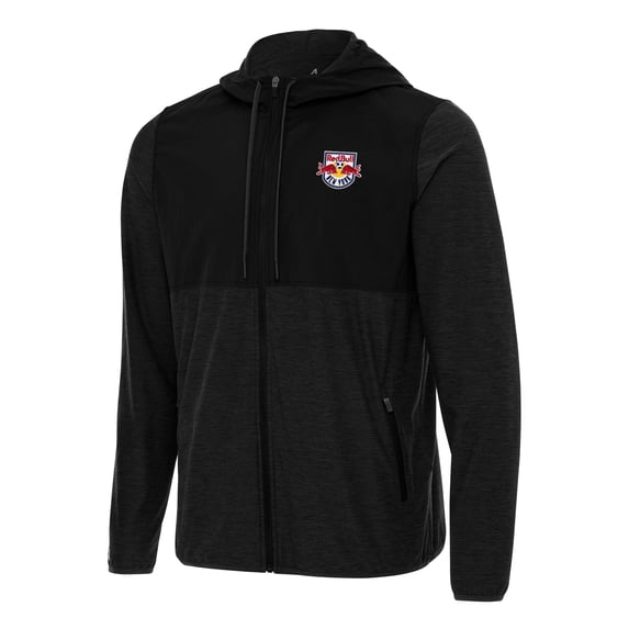 Men's Antigua Black New York Red Bulls Sway Full-Zip Hoodie