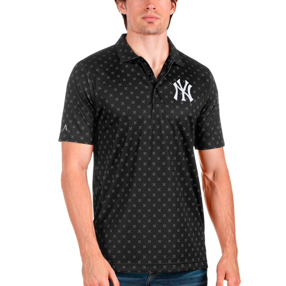 Men's Antigua Black New York Yankees Spark Polo