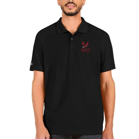 Men's Antigua Black North Carolina Central Eagles Legacy Pique Polo