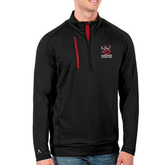 Men's Antigua Black Northwest-Shoals Community College Generation Quarter-Zip Pullover Top
