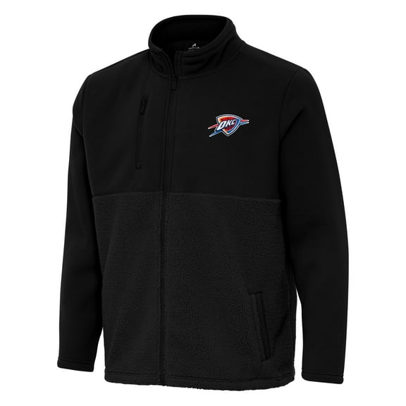 Men's Antigua Black Oklahoma City Thunder Daily Fused Full-Zip Jacket