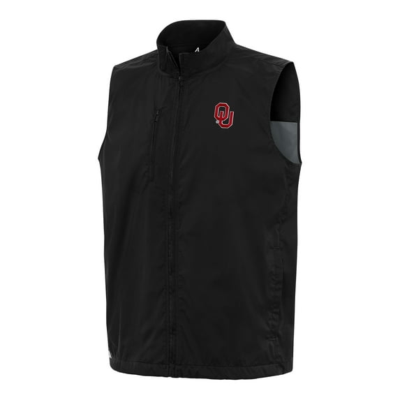 Men's Antigua Black Oklahoma Sooners Brisk Full-Zip Vest