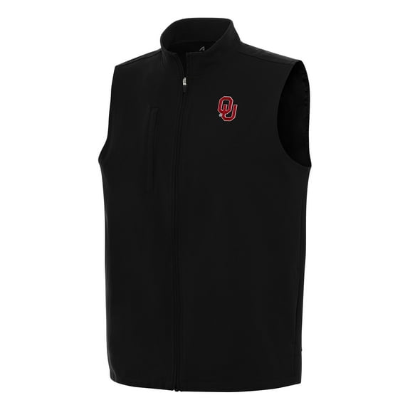 Men's Antigua Black Oklahoma Sooners Regard Full-Zip Vest