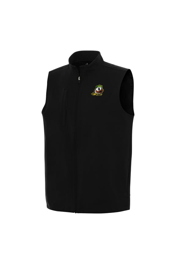 Men's Antigua Black Oregon Ducks Regard Full-Zip Vest