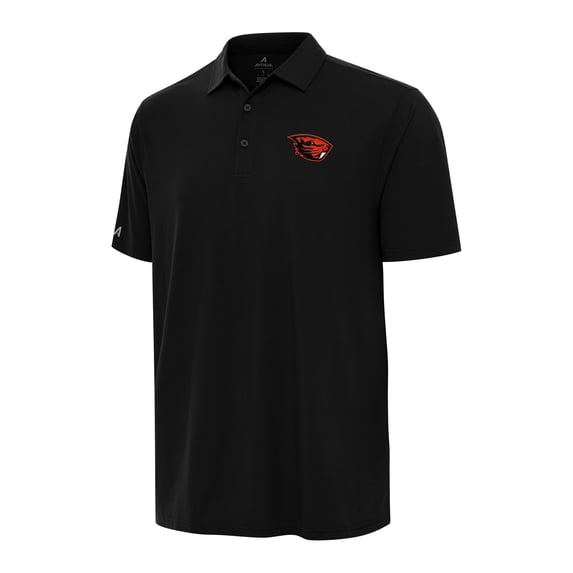 Men's Antigua Black Oregon State Beavers Era Polo