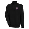 thumbnail image 1 of Men's Antigua Black Orlando City SC Victory Quarter-Zip Pullover Top, 1 of 1