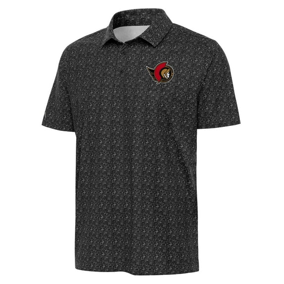 Men's Antigua Black Ottawa Senators Figment Polo