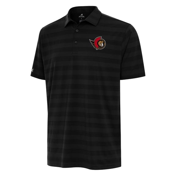Men's Antigua Black Ottawa Senators Tunnel Polo