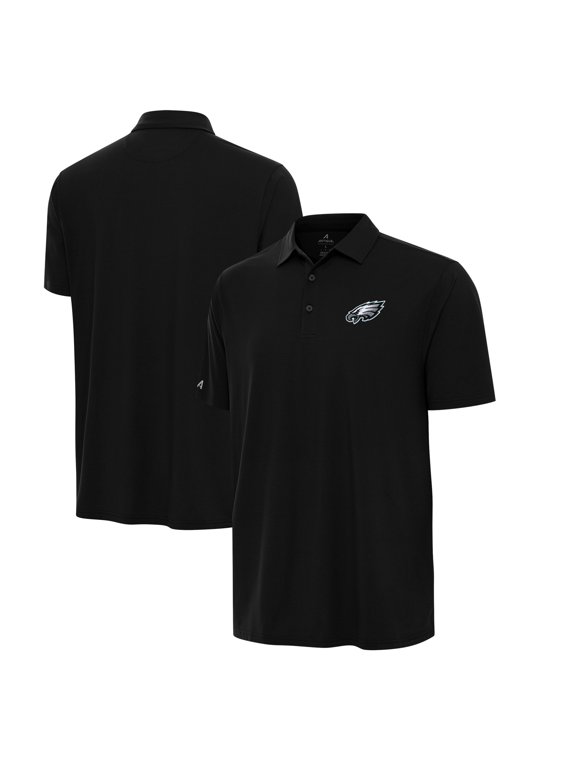 Men's Antigua Black Philadelphia Eagles Era Polo