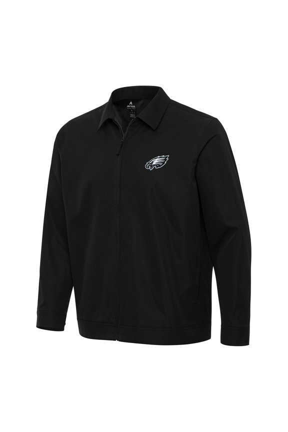 Men's Antigua Black Philadelphia Eagles Pivot Full-Zip Jacket
