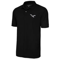 Men's Antigua Black Philadelphia Eagles Throwback Logo Tribute Polo
