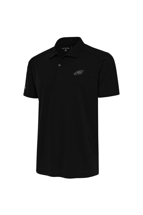 Men's Antigua Black Philadelphia Eagles Tonal Logo Tribute Polo