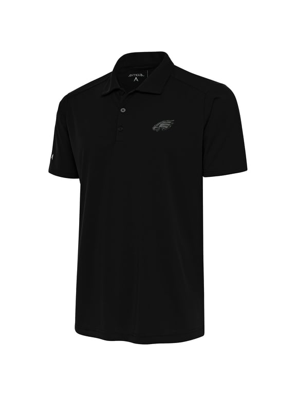 Men's Antigua Black Philadelphia Eagles Tonal Logo Tribute Polo