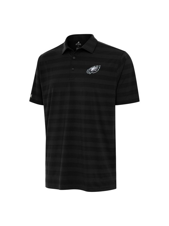 Men's Antigua Black Philadelphia Eagles Tunnel Polo